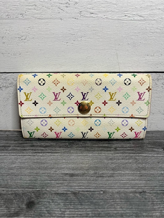 Louis Vuitton Handbags - Authentic Louis Vuitton Murakami White Multicolor Monogram Canvas Sarah Wallet